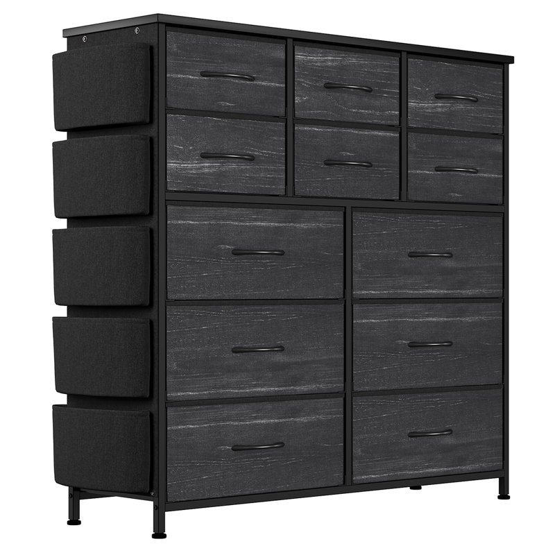 12 Drawer Storage Drawer, Dark Gray