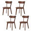 Ensemble de 4 chaises de salle à manger en bois de chêne massif à dossier papillon-2051389227