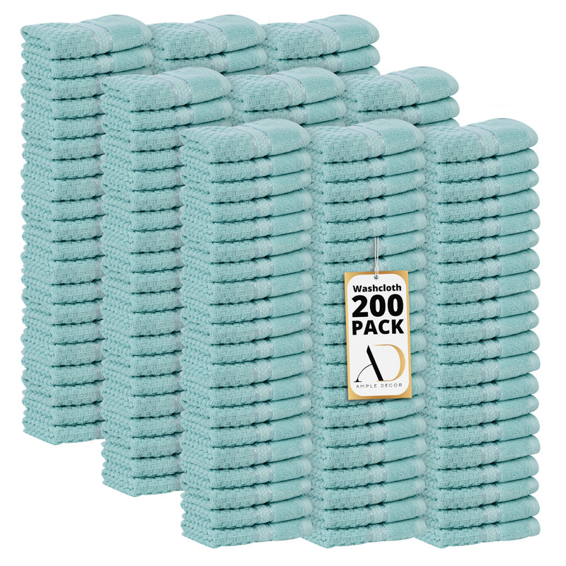 Collection de serviettes texturées 100% coton Mulaayam, Vert menthe