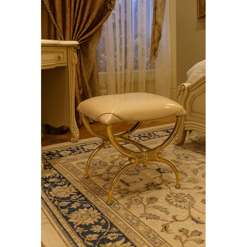 Zeus Leather Vanity Stool