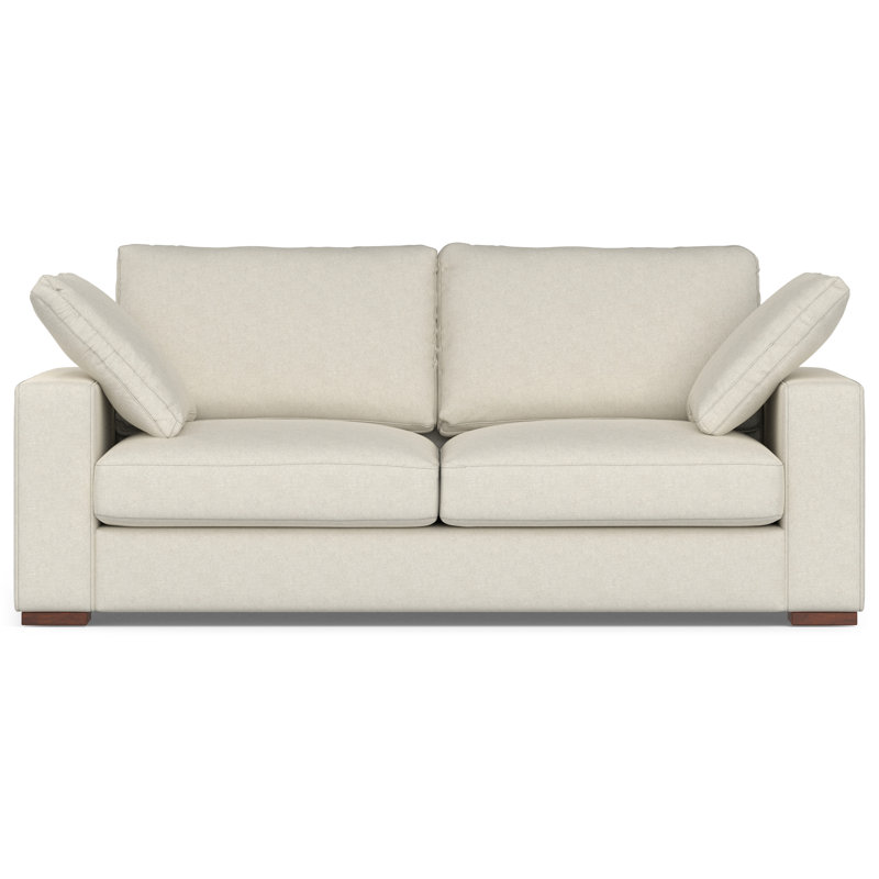 Charlie 78'' Cream Fabric Upholstered Lawson Sofa