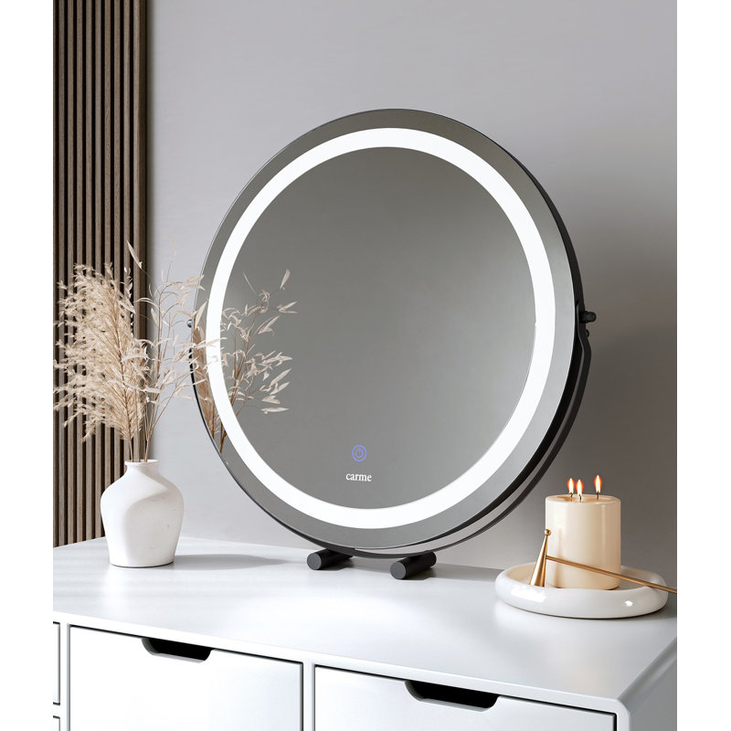 Zara Touch Sensor LED Light Mirror, Black, 42.5 cm x 40 cm