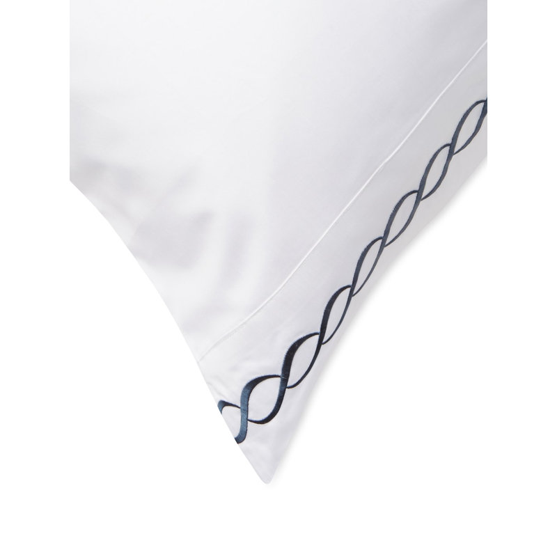 Taie d'oreiller Calissa, Taie d'oreiller très grande, Blanc / Bleu marine