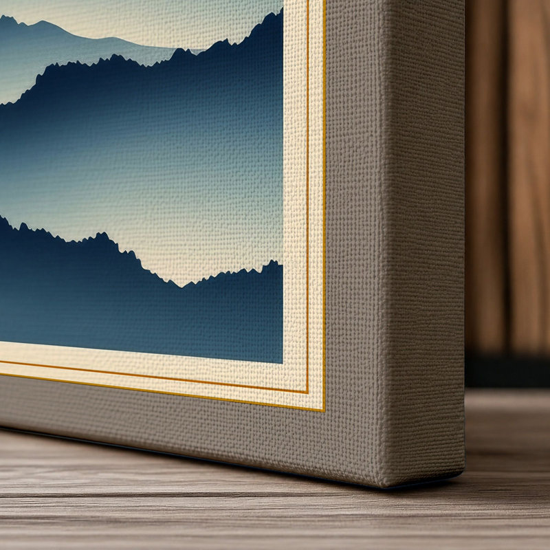 Layers of Fuji Japandi - Wrapped Canvas, 36x24 - 91.4 x 61.0 cm, Taupe Border