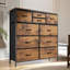 Alrai 10 Drawer 100Cm W Chest Of Drawers Industrial Rustic Brown Bedroom Furniture