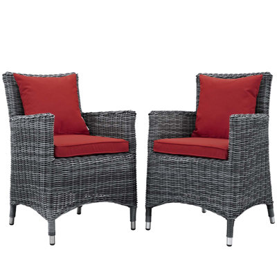 Modway Invite 2 Piece Outdoor Patio Sunbrella Dining Set