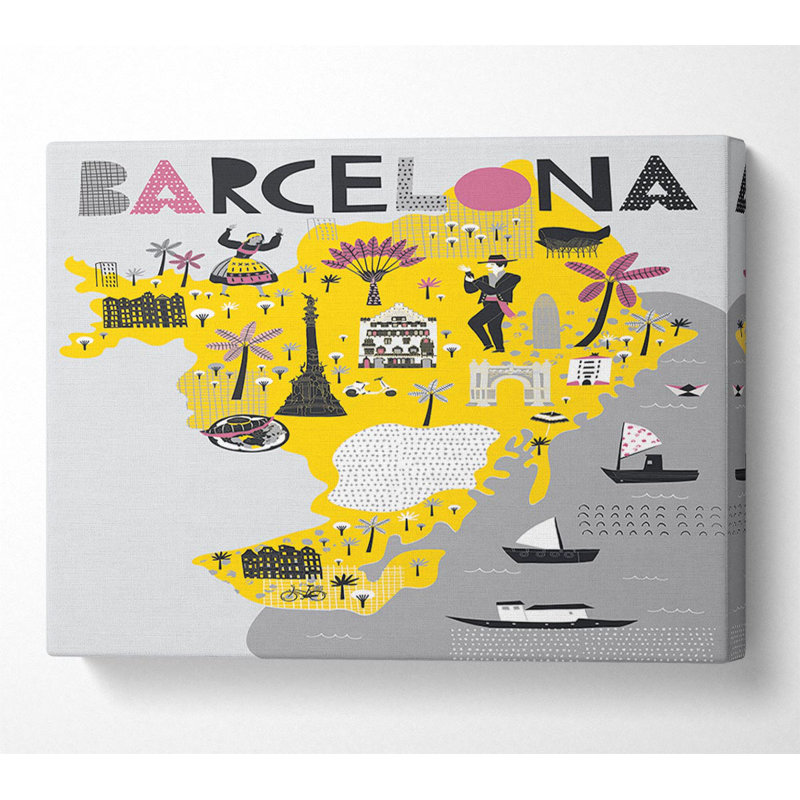The Little Map Of Barcelona, 35.6cm H x 50.8cm W