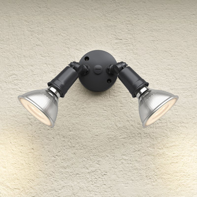 Projecteur extérieur de sécurité câblé à 2 têtes