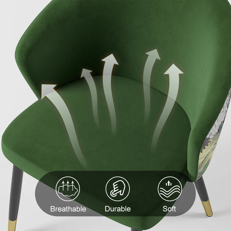 Dining Chairs,Green Dining Room Chairs,Modern Tufted Velvet Wingback Upholstered Dining Chair , 1, Green