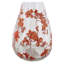Vase rond en verre transparent avec motif floral rouge, H 7,1 po x P 4,9 po, décoration de table