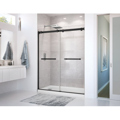 Duel 56-58 x 70-74 in. 8mm Bypass Shower Door for Alcove Installation with Clear glass in Matte Black