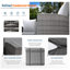 Ensemble de conversation de patio en osier 4 pièces avec coussins gris et table en verre 4 pièces-954587436