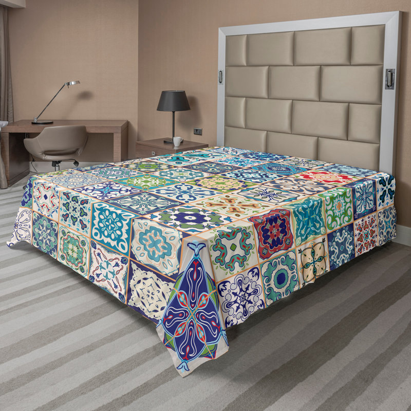 Ambesonne Top Flat Sheet Royal, Full Flat Sheet, Multicolor Patchwork 7
