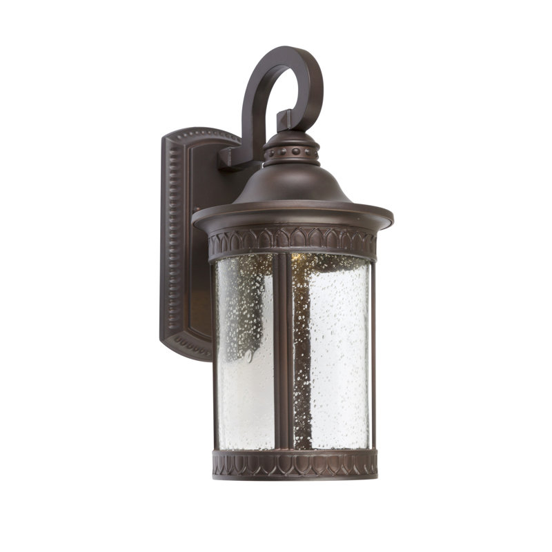 Lanterne murale d'extérieur Ahmed, Bronze antique, E26 Ampoule de base, H 13,5 po x L 6 po x P 8,5 po