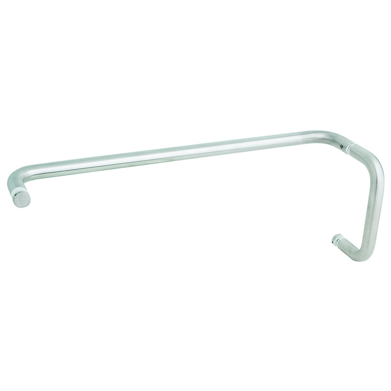 Towel Bar with Shower Door Handle 6" x 18", Nickel brossé