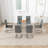 Daarina Modern Dining Table Set, Large Rectangular Glass Table with Silver X-Base and Faux Leather Cantilever Chairs-57360905-6663502