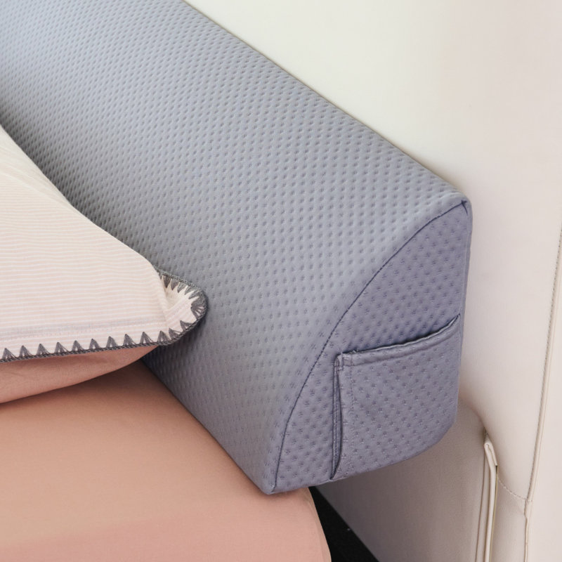 Emmyrose Bed Wedge Pillow Headboard Gap Filler Gray, King