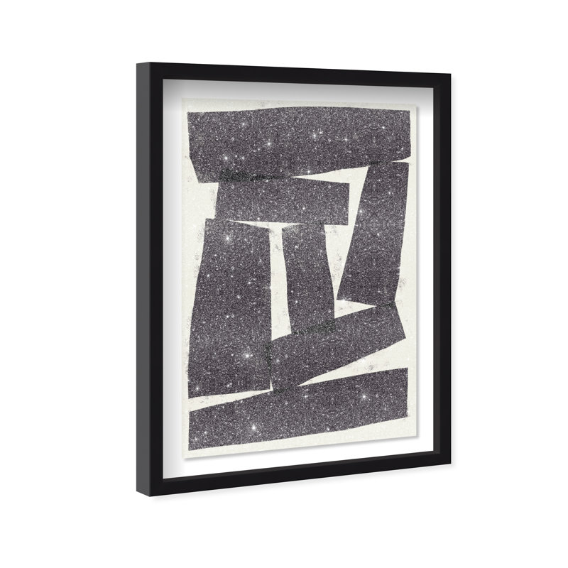 Black And White 2 Shadowbox Abstract Print by Oliver Gal, Black Frame, 10 x 15, 16.5"H x 11.5"W, Black Frame