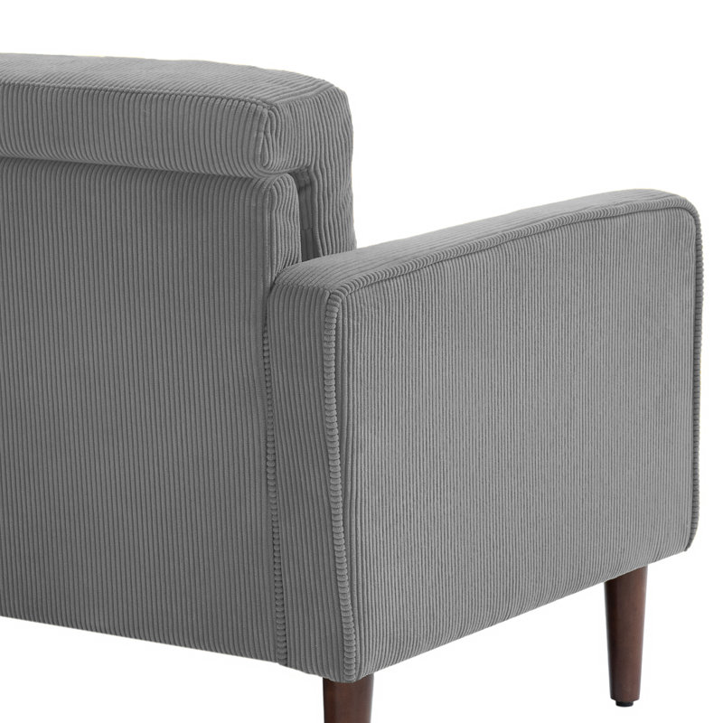 Yeimi 62.55'' Corduroy Loveseat, Light Gray Corduroy