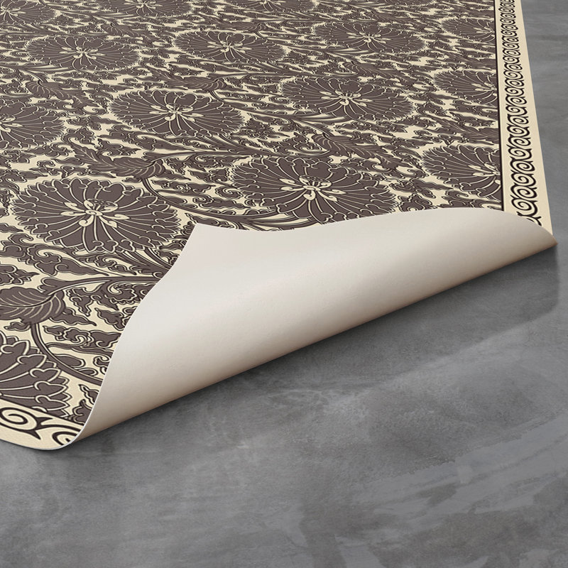 Aleda Vinyl Floral Indoor Rug, Runner 2'6" x 8'