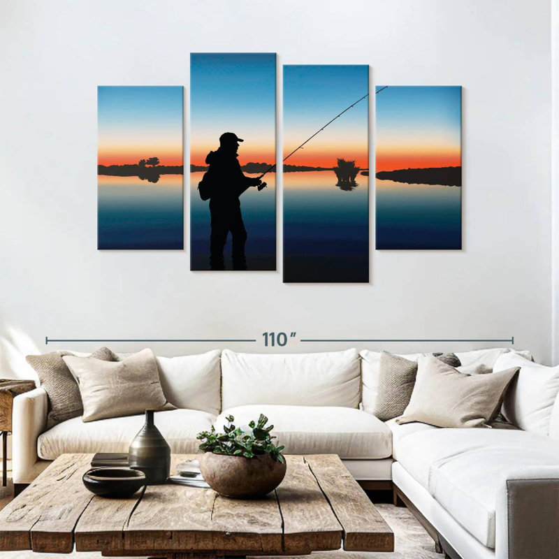 Senne Fishing At Twilight, 54" H x 84" W