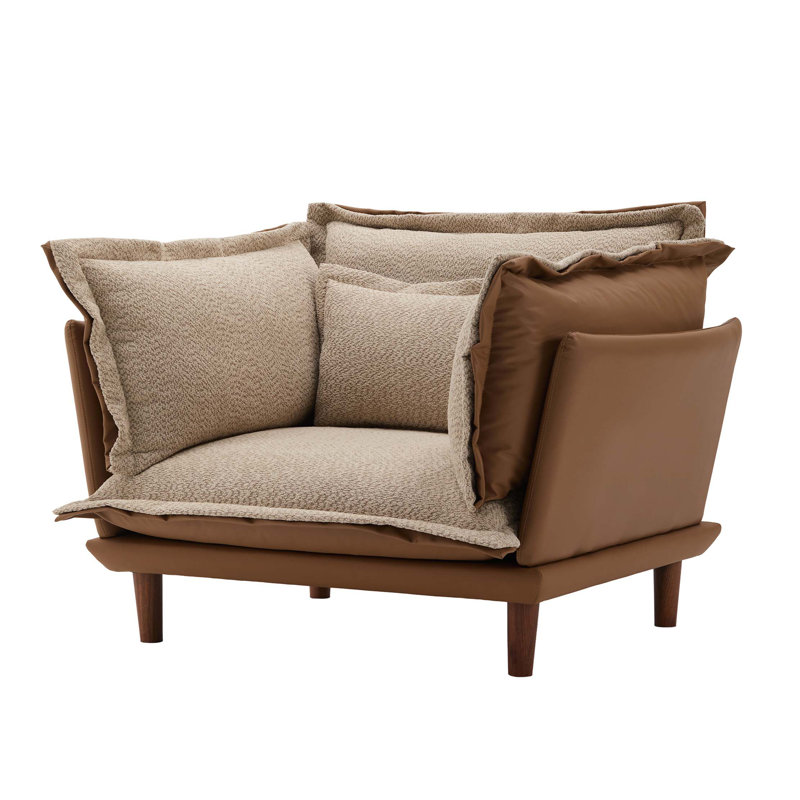 Fauteuil d'appoint simple en chenille de style moderne, Orange