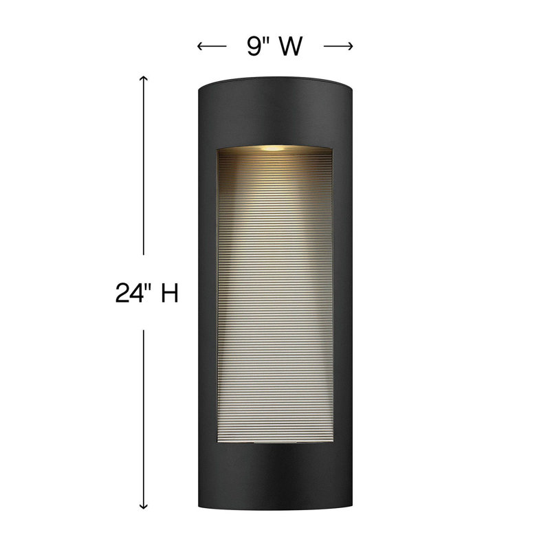 Luna LED 2-Light Outdoor Flush Mount, 16" H x 6" W x 3.5" D, Satin Black, MR-16