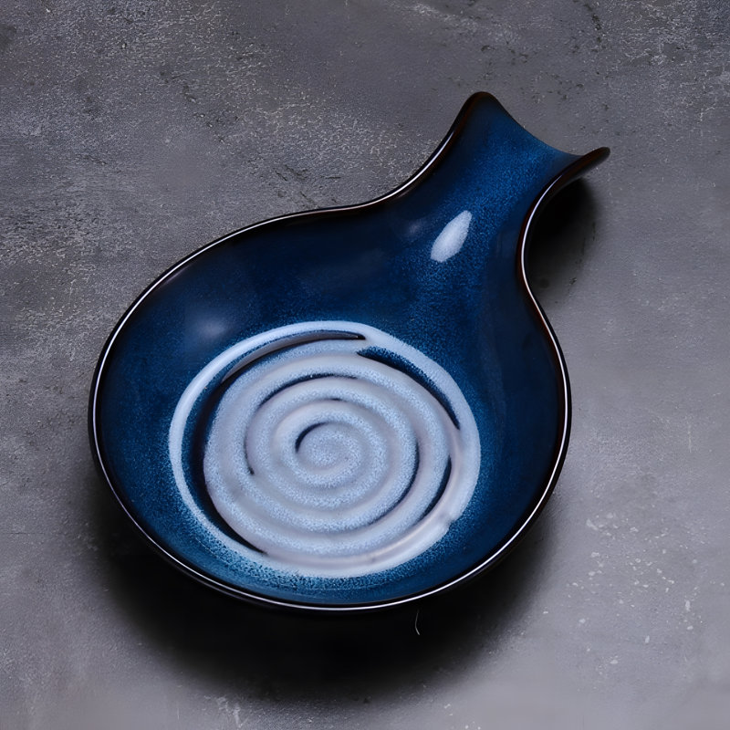 Ceramic / Porcelain Spoon Rest, Blue