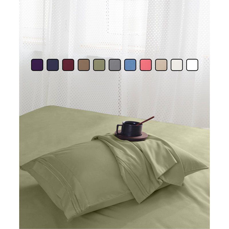 Greeny Green Luxury Bamboo Rayon Sheet Set, Sage Green