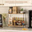 Countertop Coffee Station Organizer, 2 Tier Wooden Shelf, for Coffee Bar Accessories, Condiment Storage Caddy for Kitchen, Home, Office - Brown