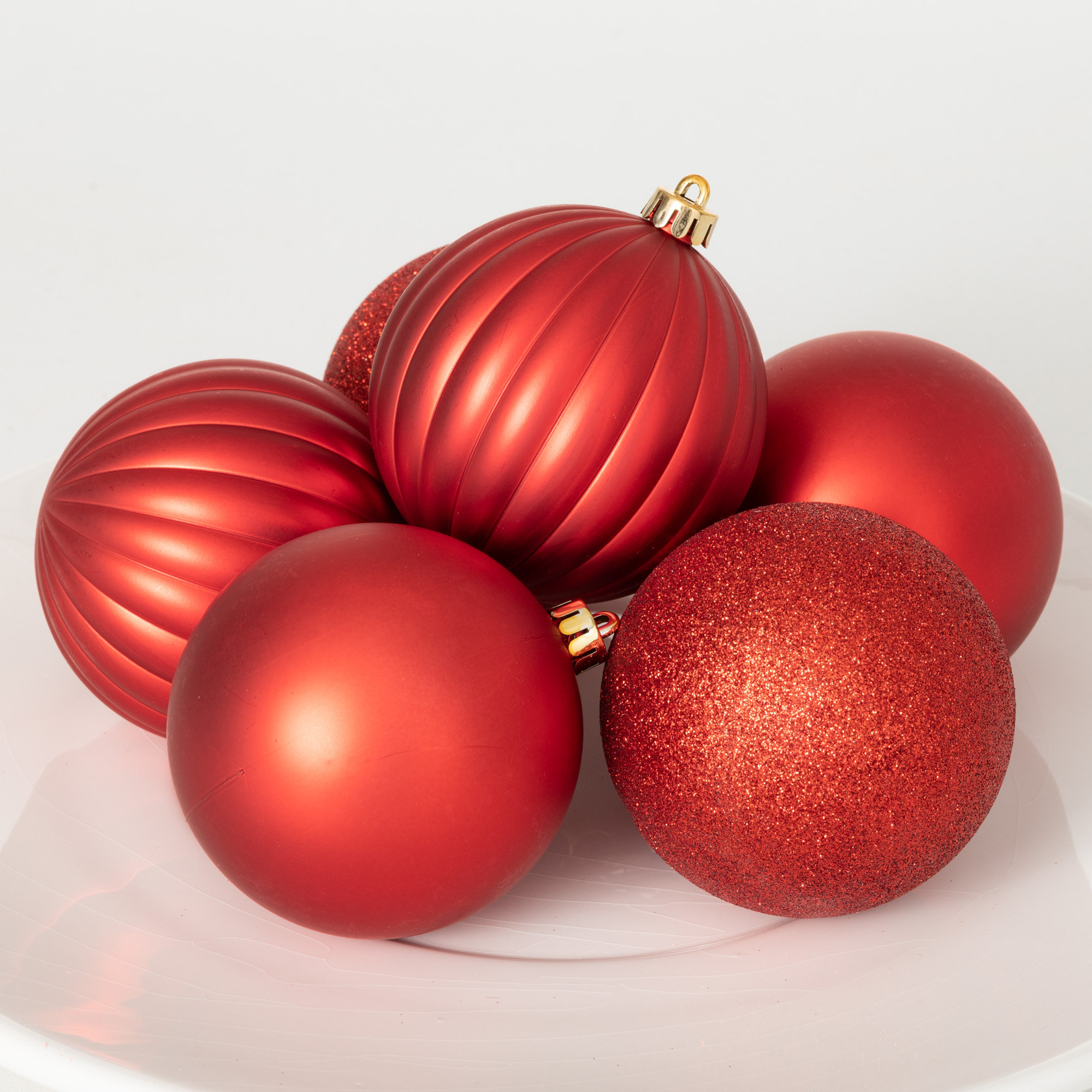 6 Piece Solid Ball Ornament Set