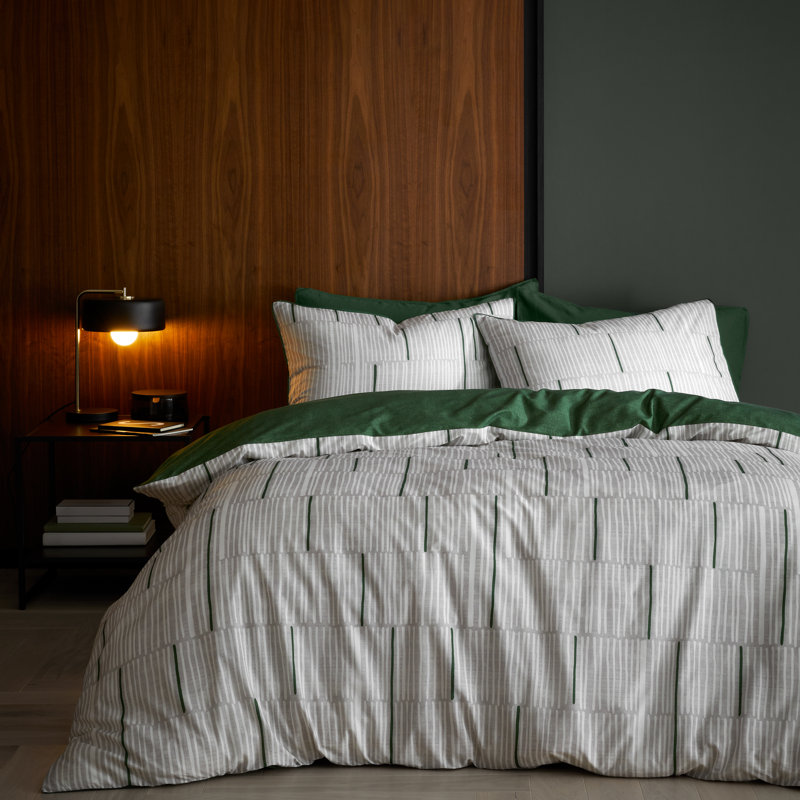 Camden Stripe 200 Thread Count Cotton Duvet Cover Set, UK Super King + 2 Standard Pillowcase