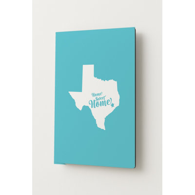 Home Sweet San Antonio - Silhouette de l'État du Texas - Portrait, art mural en métal