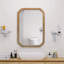 Miroir fonctionnel avec armoire, armoire de salle de bain en bois avec miroir et tablettes réglables, miroir mural avec rangement