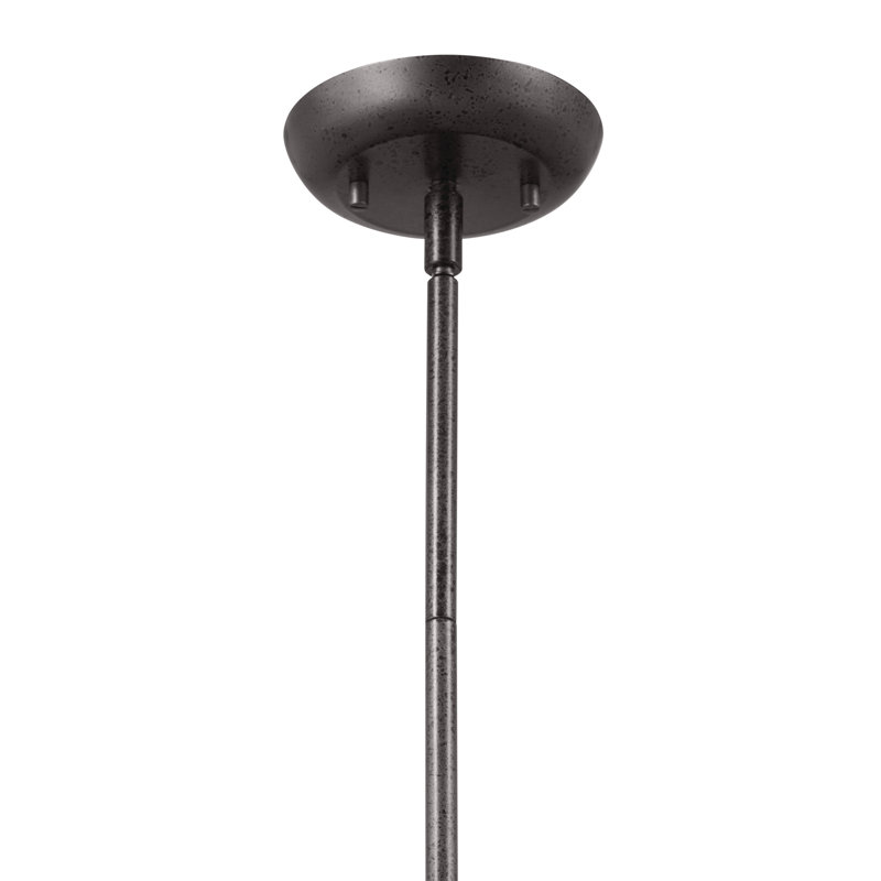 1 - Light Single Pendant, 14" H x 14" W x 14" D, Anvil Iron