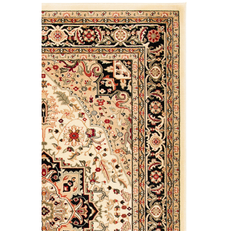 Tapis oriental ivoire / rouge Klose, Rectangle 9 pi x 12 pi, Beige/Red
