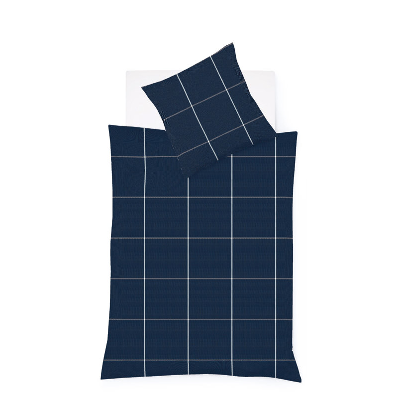 100% Cotton Duvet Cover Set, Indigo Blue, Single