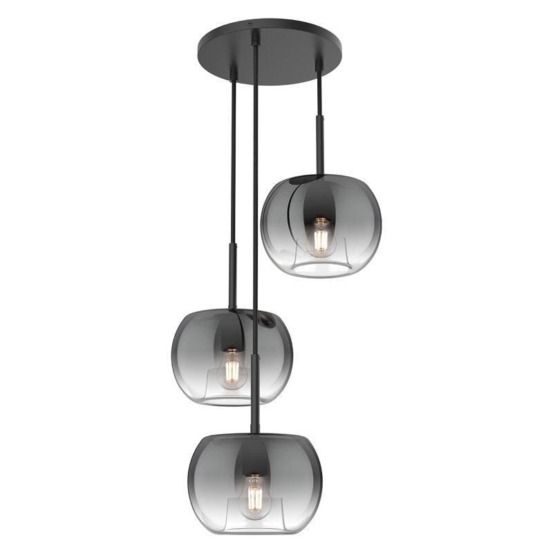 Samar 3 - Light Pendant, Black/Smoked