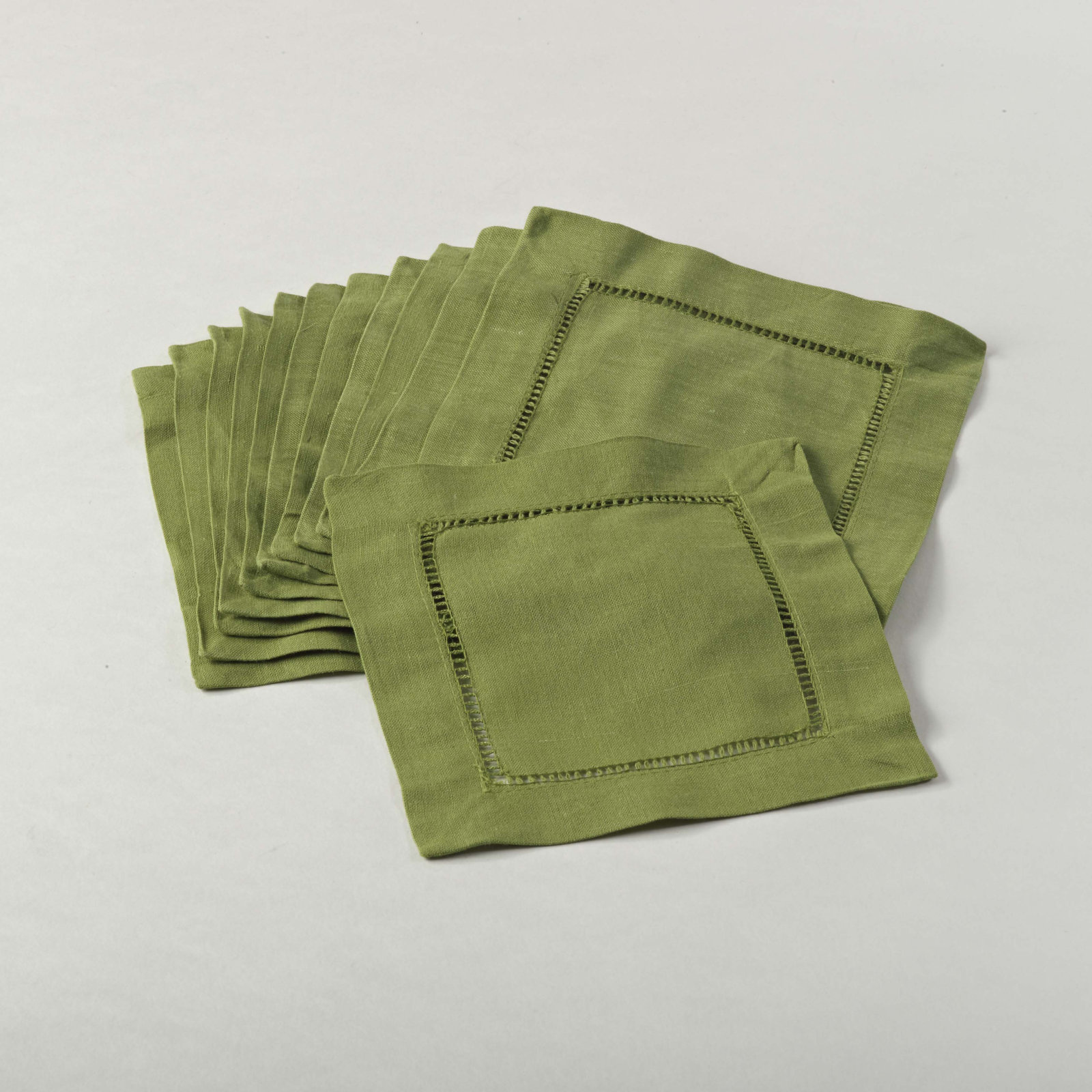 Gelder Reversible Cocktail Linen Napkin, Kiwi