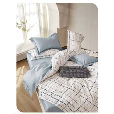  100% coton - Ensemble de housse de couette très grand 3 pièces X (comprend: 1 housse de couette de 118 po x 97 po et deux taies décoratives de 20 po x 36 po)
