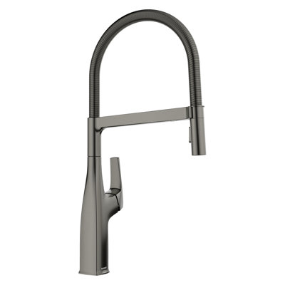 Empressa High Arc Pull-Down Dual-Spray Kitchen Faucet - Satin Dark Steel