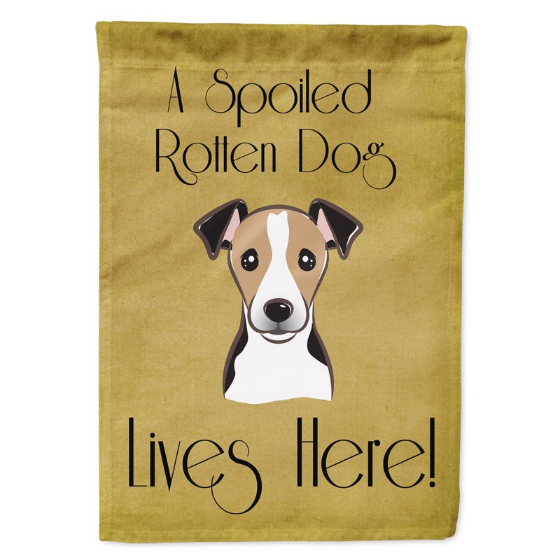 Drapeau de jardin à 2 côtés pour chien en vie, Jack Russell terrier (noir)