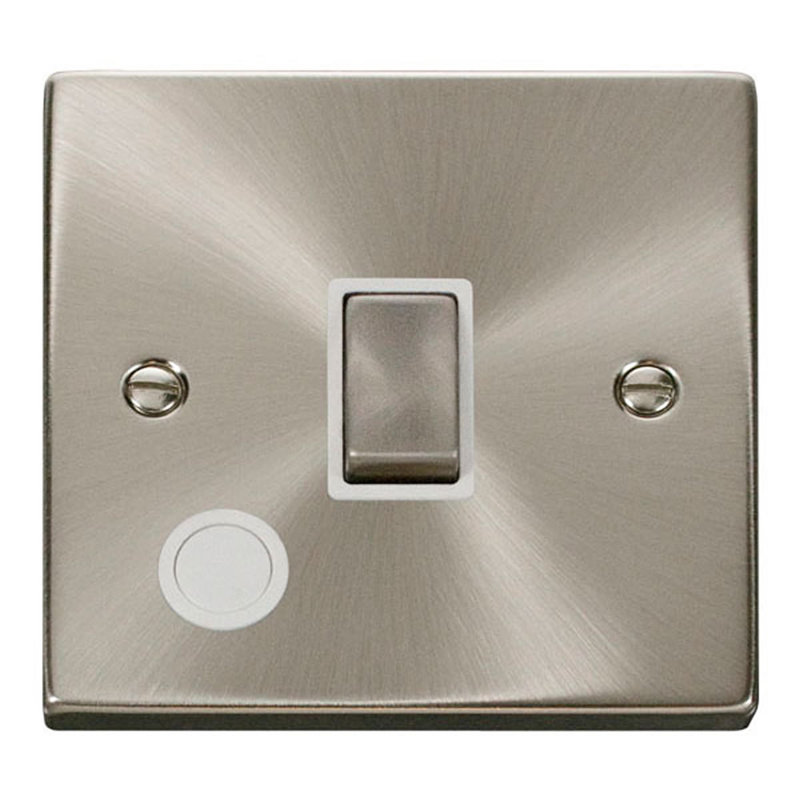 Satin / Brushed Chrome 1 Gang 20A Ingot DP Switch With Flex