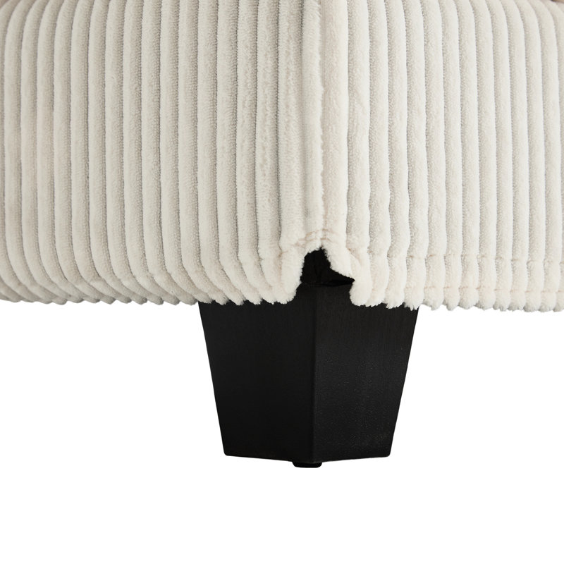 Canapé-lit Comfy Cloud en velours côtelé avec dossier réglable et très grand confort avec accoudoirs mobiles, Beige