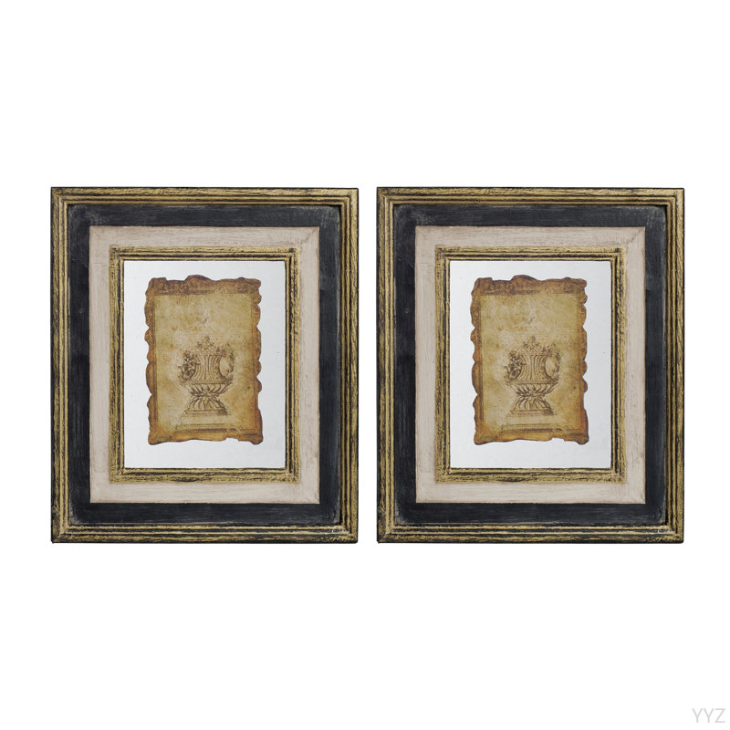 13X15" Lucian Framed Antiqued Sculpture Print,2 Piece