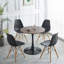 Table 31,5 "noire et noyer. Mid-Century pour 2 à 4 personnes. Dessus avec pieds en métal. Assemblage facile et nettoyage. Table de bout polyvalente pour table basse en noyer et de loisirs, stable et facile d'entretien. Lisse