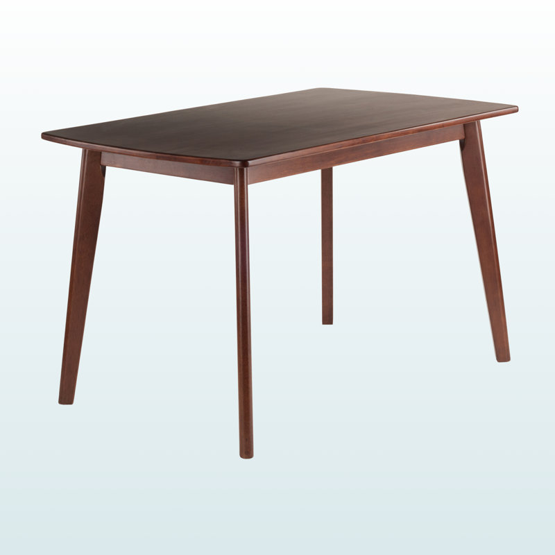 Mateo Solid Wood Dining Table in Walnut Brown Finish, 28.94'' H X 47.03'' W X 29.34'' D