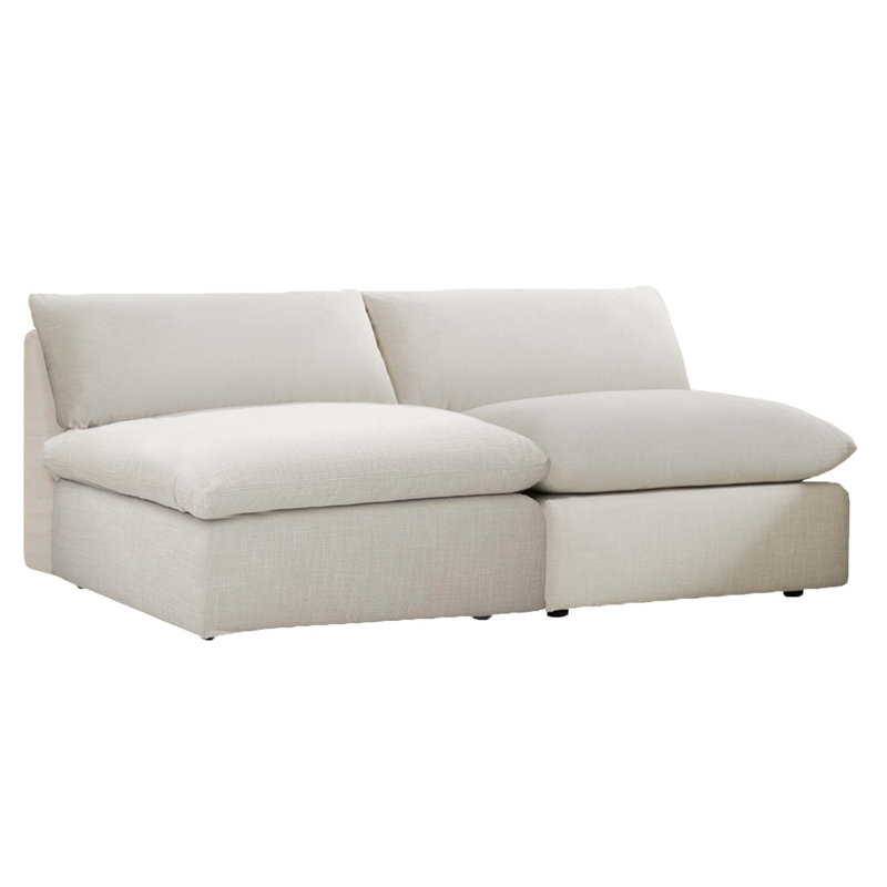 Canapé modulaire sans accoudoirs de 81 po Annabella, Tissage performant en lin Effie