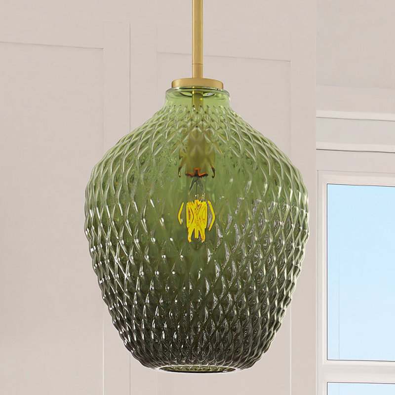 1 - Light Teardrop Pendant, Green
