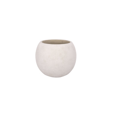 Terracotta Round Pot L Finish White
